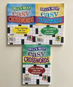 Lot of 3 Dell’s Best Easy Crossword Puzzle Books