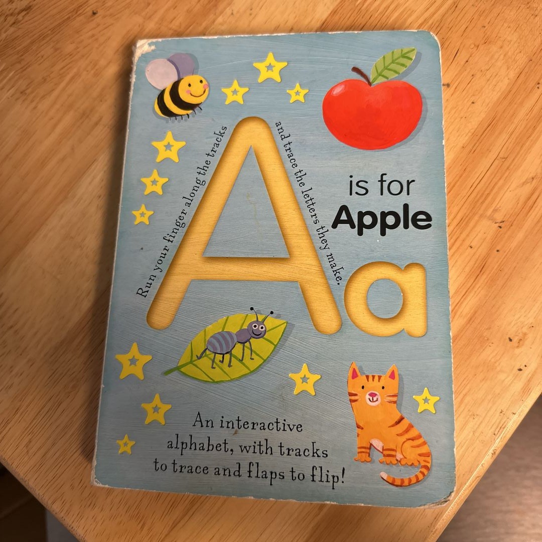 A is for Apple Children Board Book Alphabet Trace And Flip Hardcover Book  9781589258723