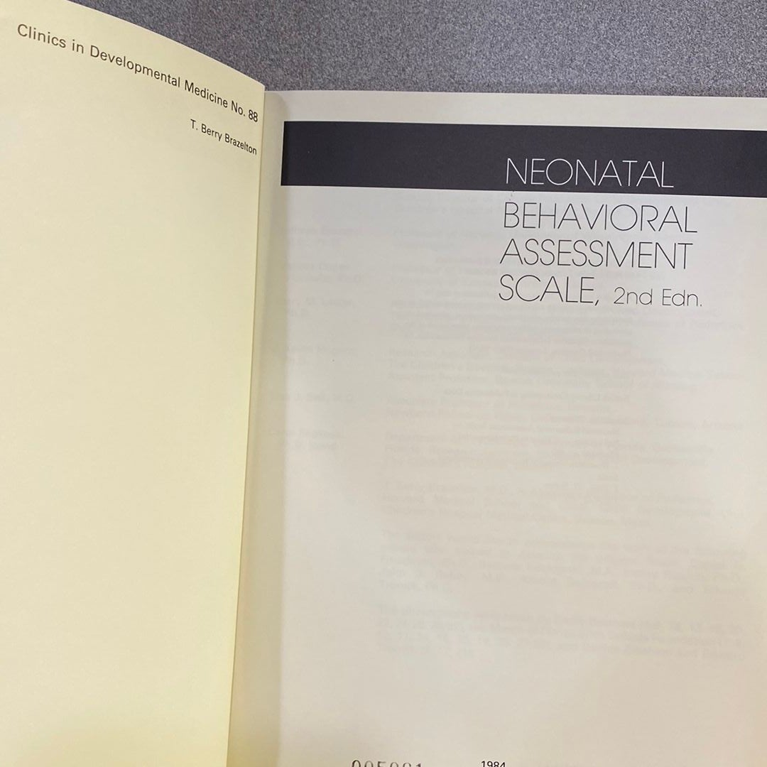 Neonatal Behavioral Assessment Scale By T. Berry Brazelton, Hardcover ...