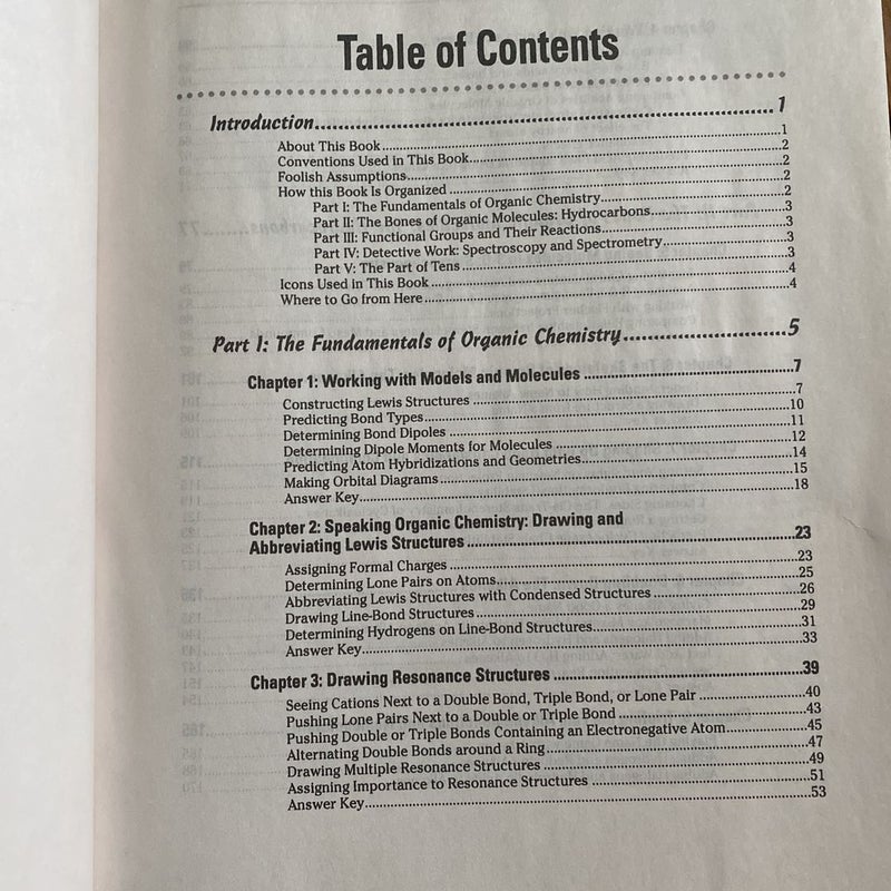 Organic Chemistry I Workbook for Dummies
