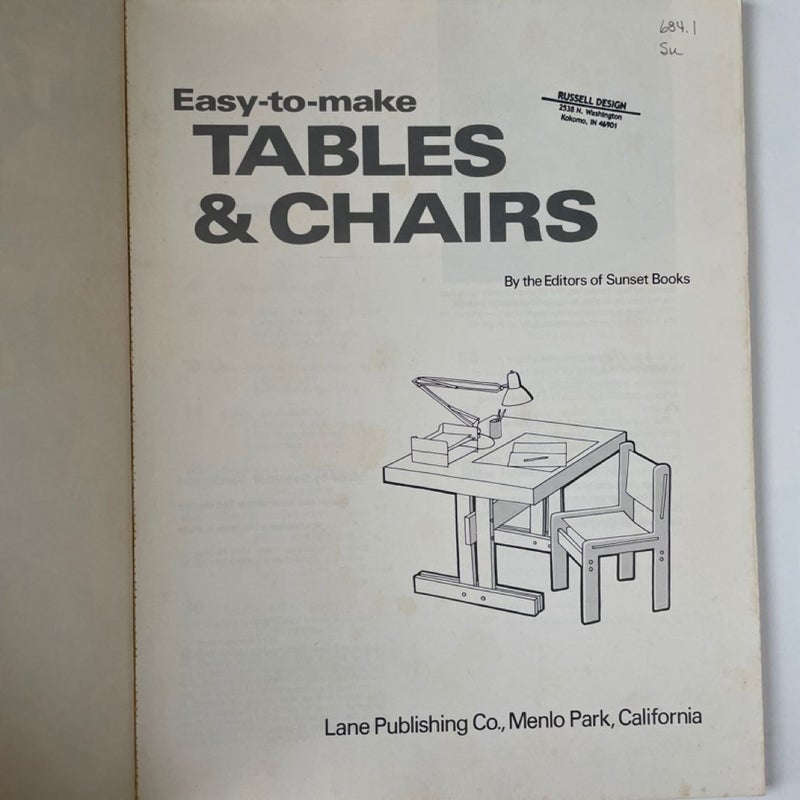 Easy-To-Make Tables and Chairs