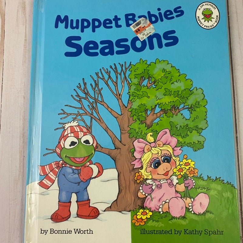 Muppet Babies Seasons Hardcover Book By Bonnie Worth Vintage 1989 Jim Henson