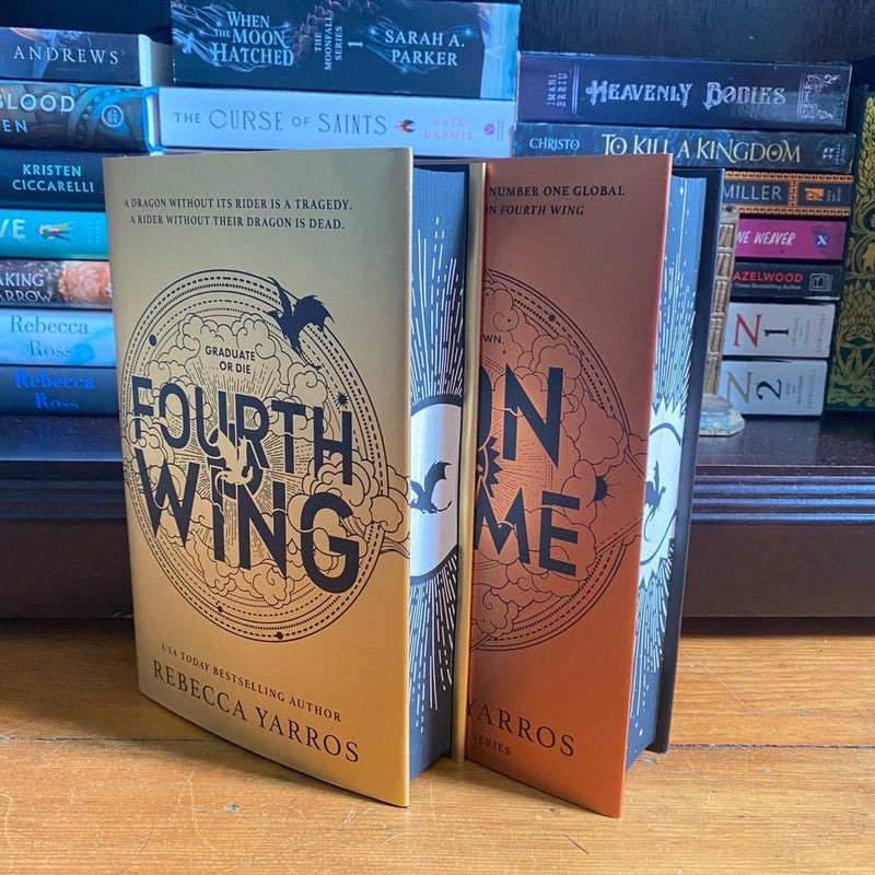 Fourth Wing and Iron Flame Fairyloot Special Edition Hardbacks with Sprayed Edges and Artwork