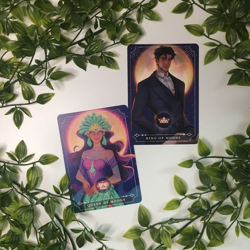 FairyLoot Tarot Cards Queen and King of Moons (Laila & Séverin) The Gilded Wolves 