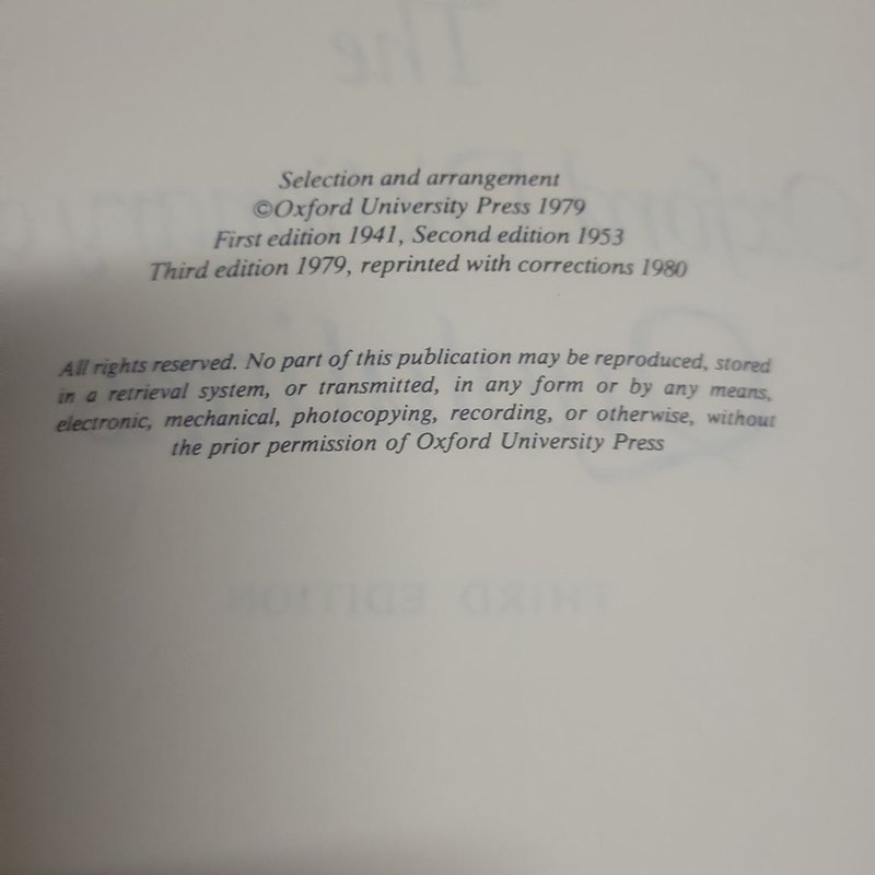 The Oxford Dictionary of Quotations Third Edition by Oxford University