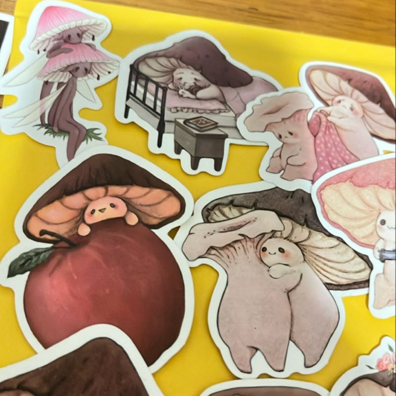 Little mushroom people stickers!