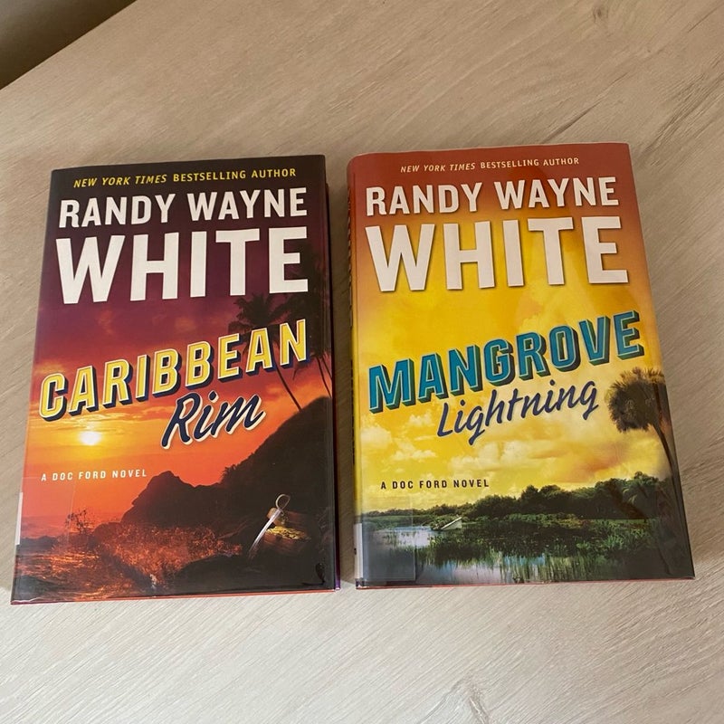 Lot Of Two Randy Wayne White Doc Ford Novels Hardback - Caribbean & Mangrove