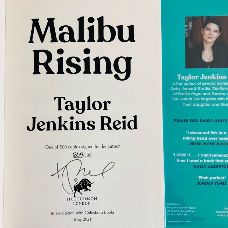 Malibu Rising Goldsboro SIGNED NUMBERED Limited First Edition 