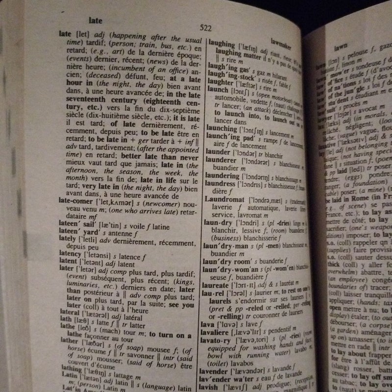 French and English dictionary