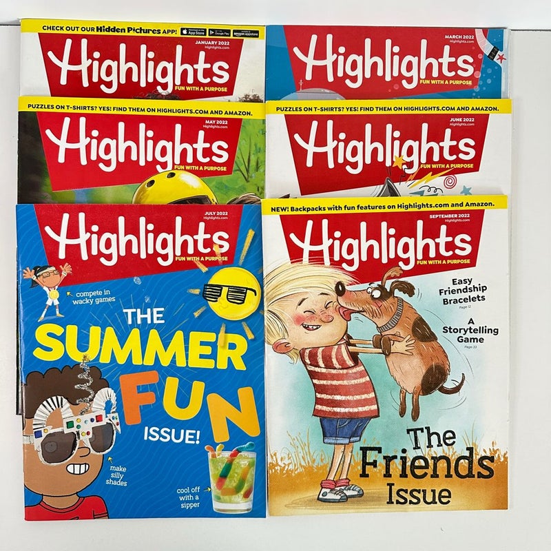 Highlights 2022 Children’s Magazines, Lot of 6