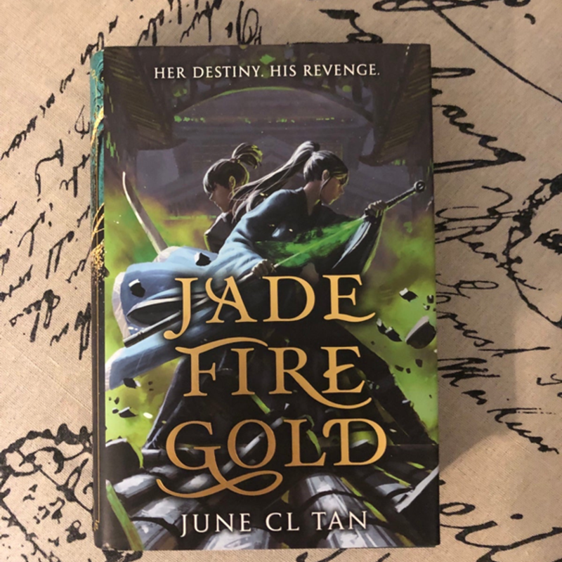 ✨ Signed Book ~ Owlcrate Bookish Box Jade Fire Gold by June CL Tan ✨
