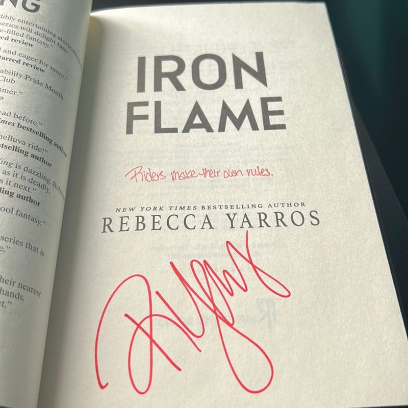 Iron Flame tour stamped and signed