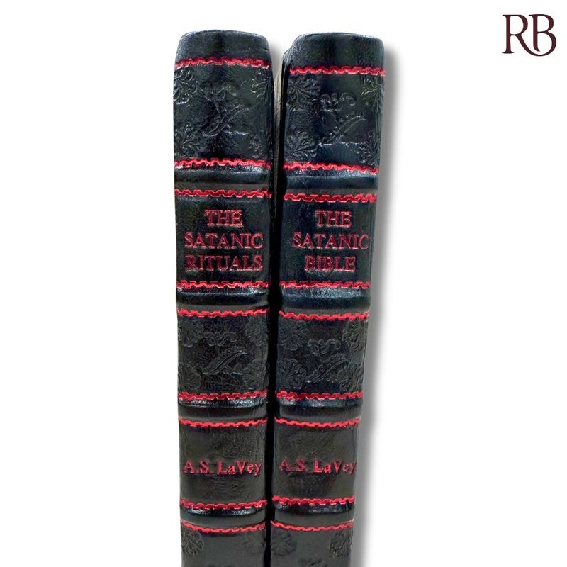 The Satanic Bible & Satanic Rituals by Anton Szandor LaVey - Leather-Bound Collection