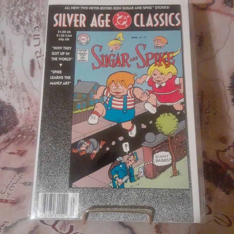 Sugar and Spike 99 Dc Comic 1992 Sheldon Mayer, Lost issue. The series ended in the 50s with issue 98 and this wasn't published until 1992, after Sheldon Mayer died. 2 never before printed stories. Good shape. Not a facsimile