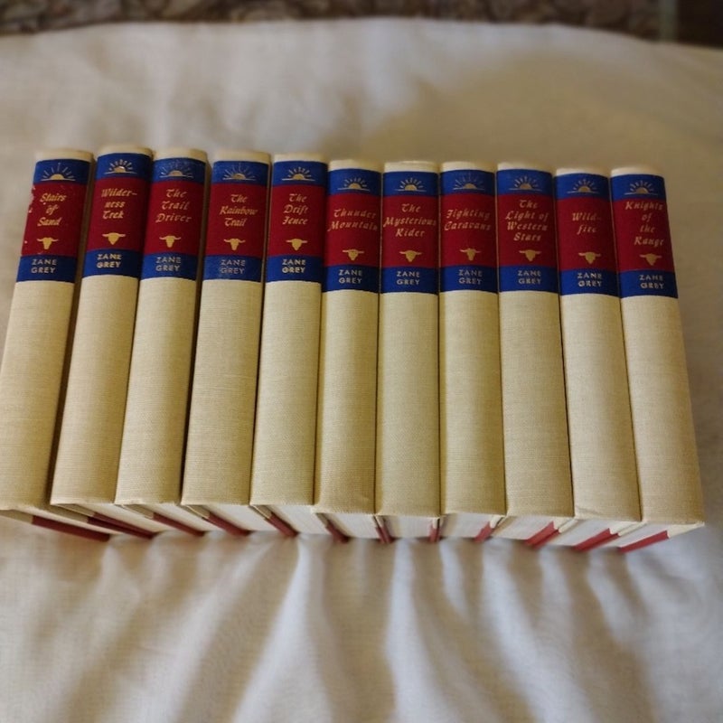 Lot of  Eleven  Zane Grey Vintage Books of Western Adventures 