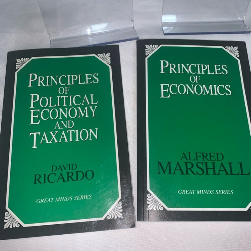 Lot Of 2 Principles of Economics by Marshall Alfred And David Ricardo Great Mind