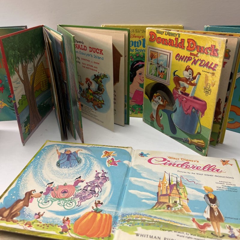 Walt Disney’s Tell-A-Tale (VINTAGE ) 8 Book Bundle: Little Mermaid, Bugs Bunny Rides Again, Snow White and the Seven Dwarfs, The Rescuers, Mickey Mouse & The Second Wish, Donald Duck on Tom Sawyer’s Island, Cinderella, Donald Duck & Chip ‘N’ Dale 