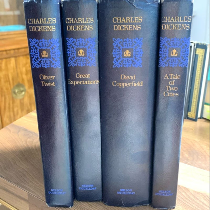 Charles Dickens, Set of 4 Vintage Novels, Besutfully Bound, Pristine Condition