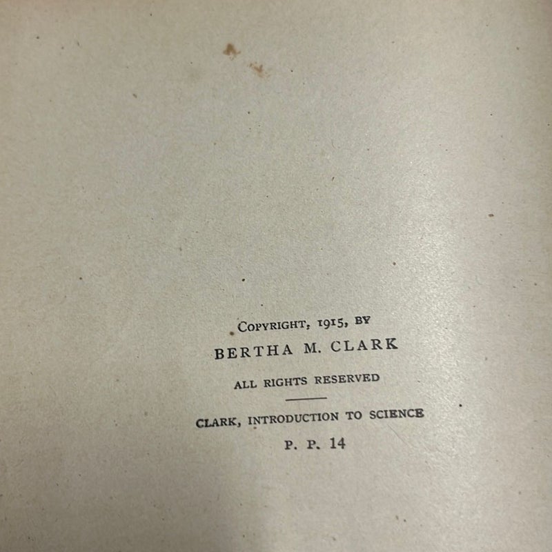 An Introduction To Science 1915 By Bertha M. Clark Ph.d.