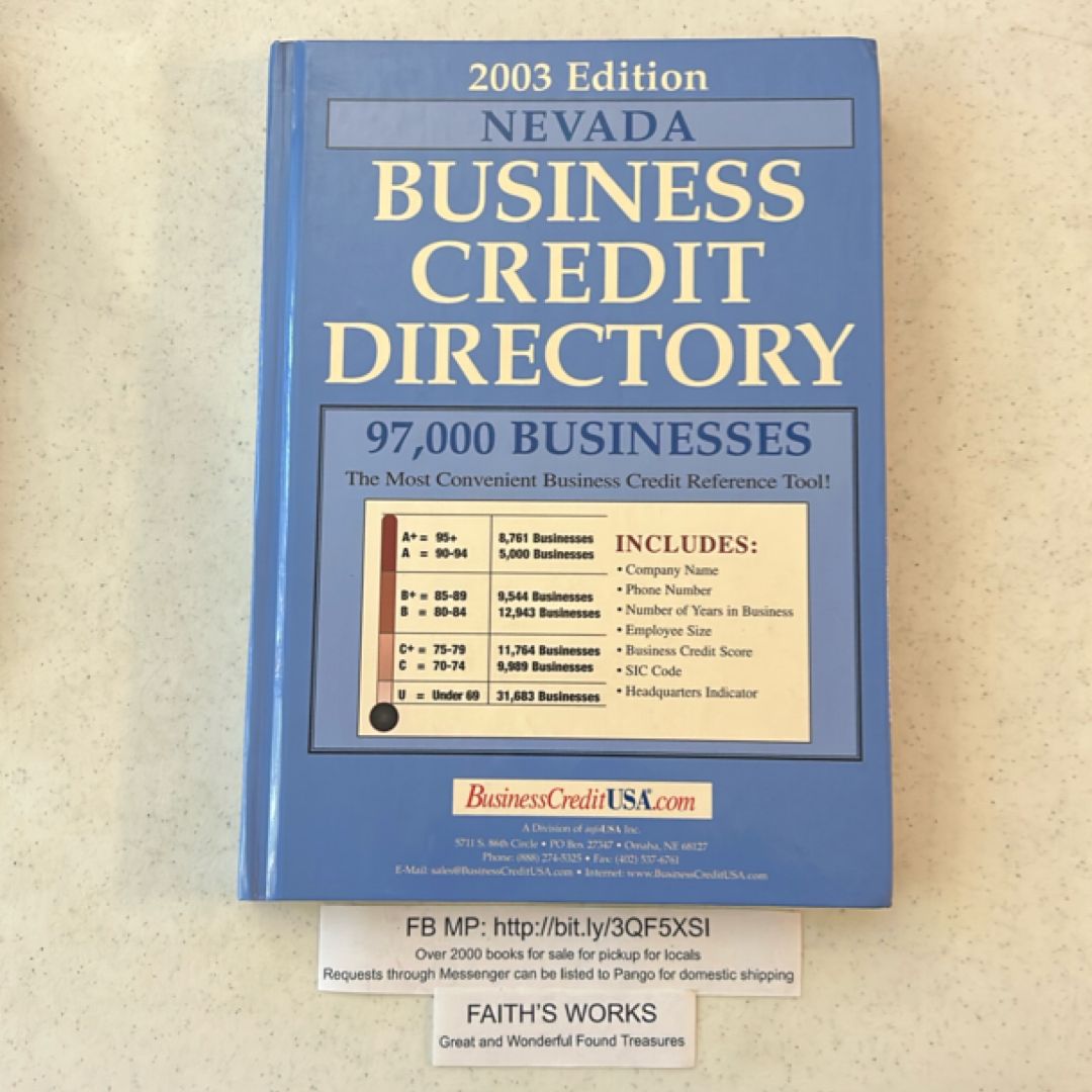 2003 edition Nevada business credit directory