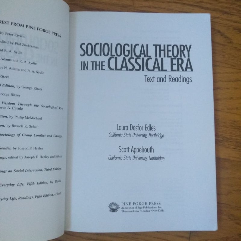 Sociological Theory in the Classical Era