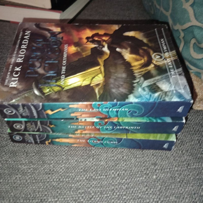 Percy Jackson The Last Olympian, The Battle of Labyrinth, and The Titan's Curse Lot of Three Books