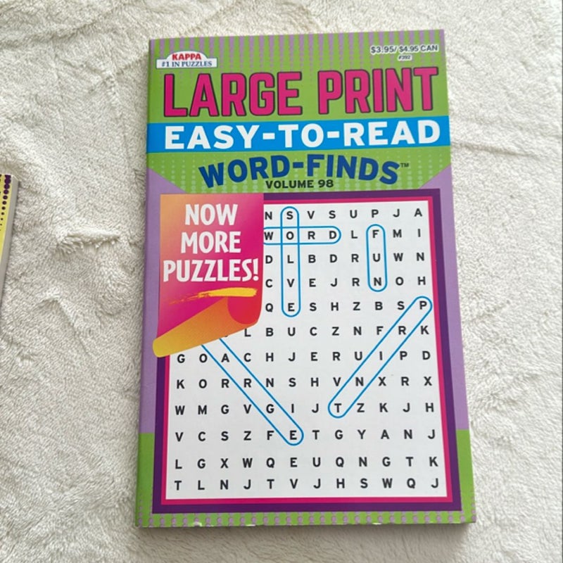 Large Print Easy To Read Word-Finds