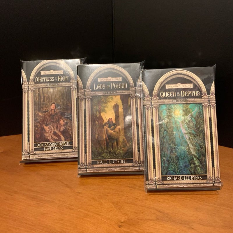 Forgotten Realms: Priests Series: Mistress of the Night, Lady of Poison, Queen of the Depths, All First Edition First Printing