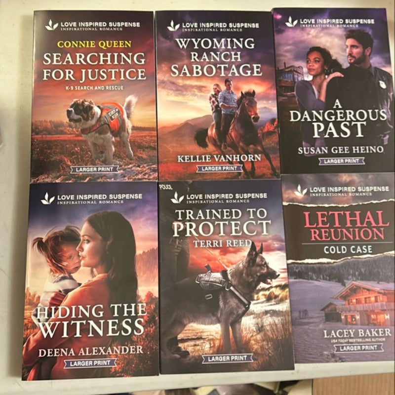 Harlequin Love Inspired Suspense, larger print, lot of 6, March 25