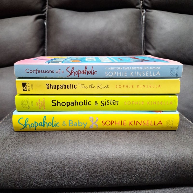 4 Sophie Kinsella Shopaholic Bundle Set Lot: Confessions of a Shopaholic, Shopaholic & Baby, Shopaholic Ties the Knot and Shopaholic & Sister