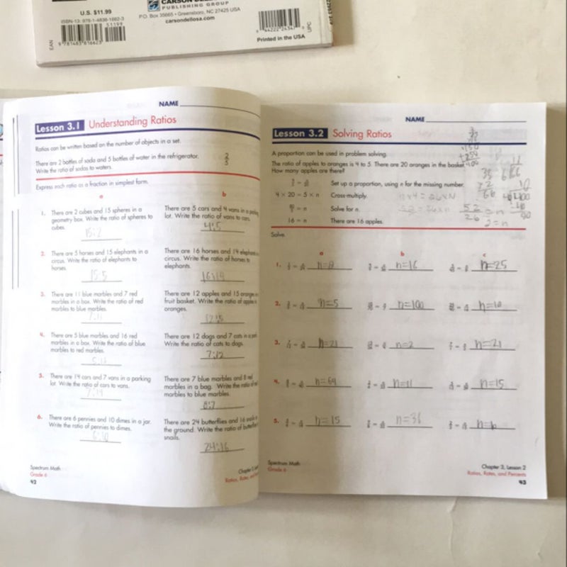 Spectrum Math, Grade 6