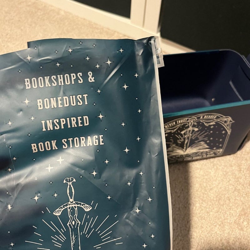 Bookshops and Bonedust book and storage bin from Bookish Box