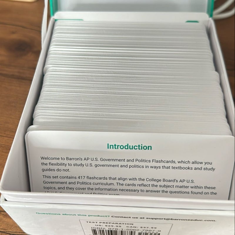 AP U. S. Government and Politics Flashcards, Fourth Edition:up-To-Date Review + Sorting Ring for Custom Study