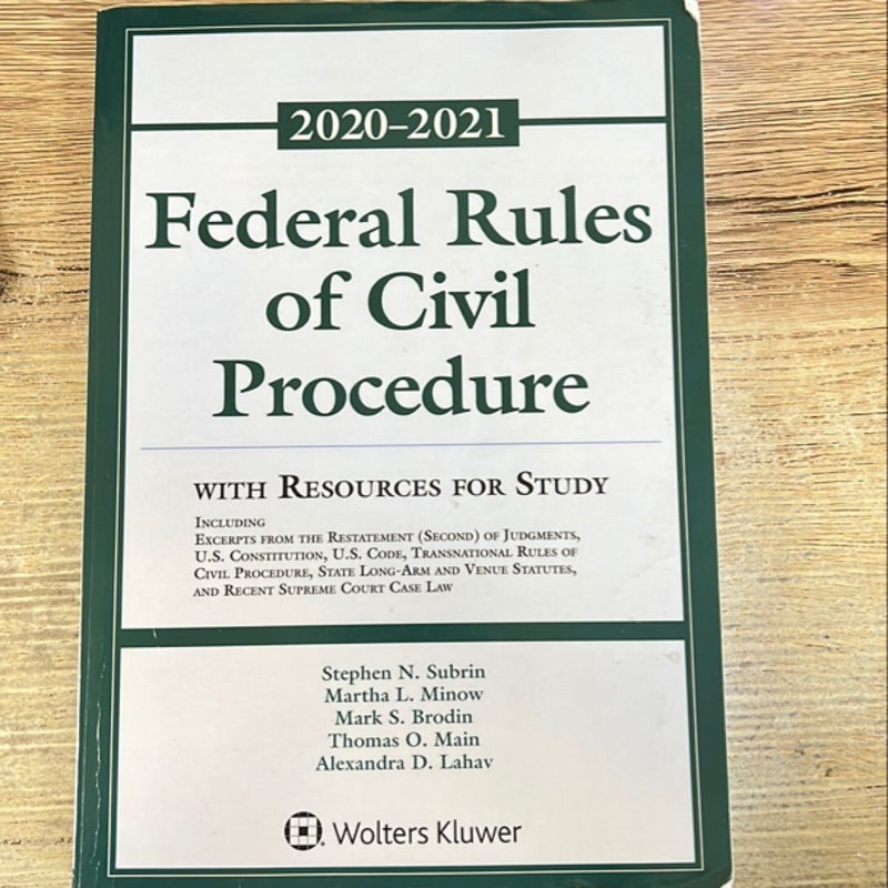 Federal Rules of Civil Procedure with Resources for Study