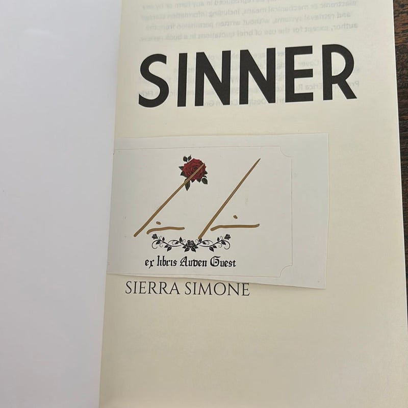 Sinner with SIGNED book plate 