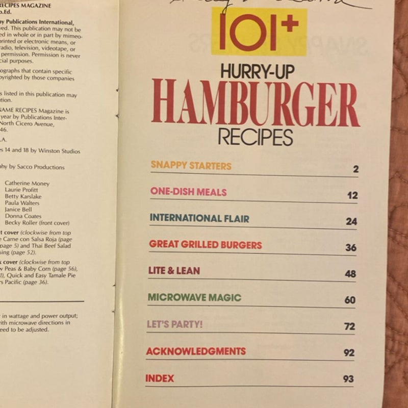100 Hurry-Up Hamburger Recipes 