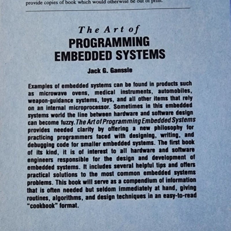 The Art of Programming Embedded Systems