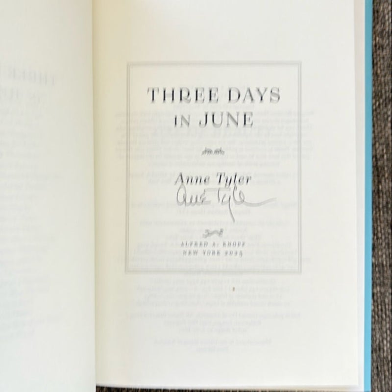 Three Days in June - SIGNED FIRST EDITION