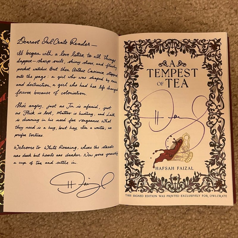 SOLD OUT Owlcrate Signed A Tempest of Tea + Fairyloot Book Sleeve & Tarot Cards