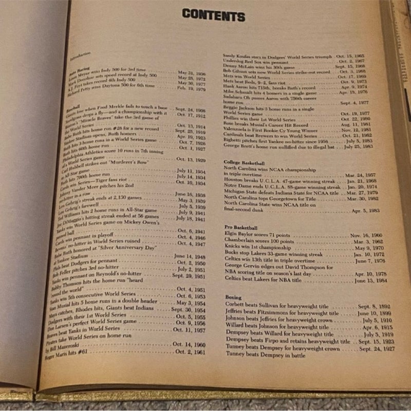 Sports of the Times Hardcover Book