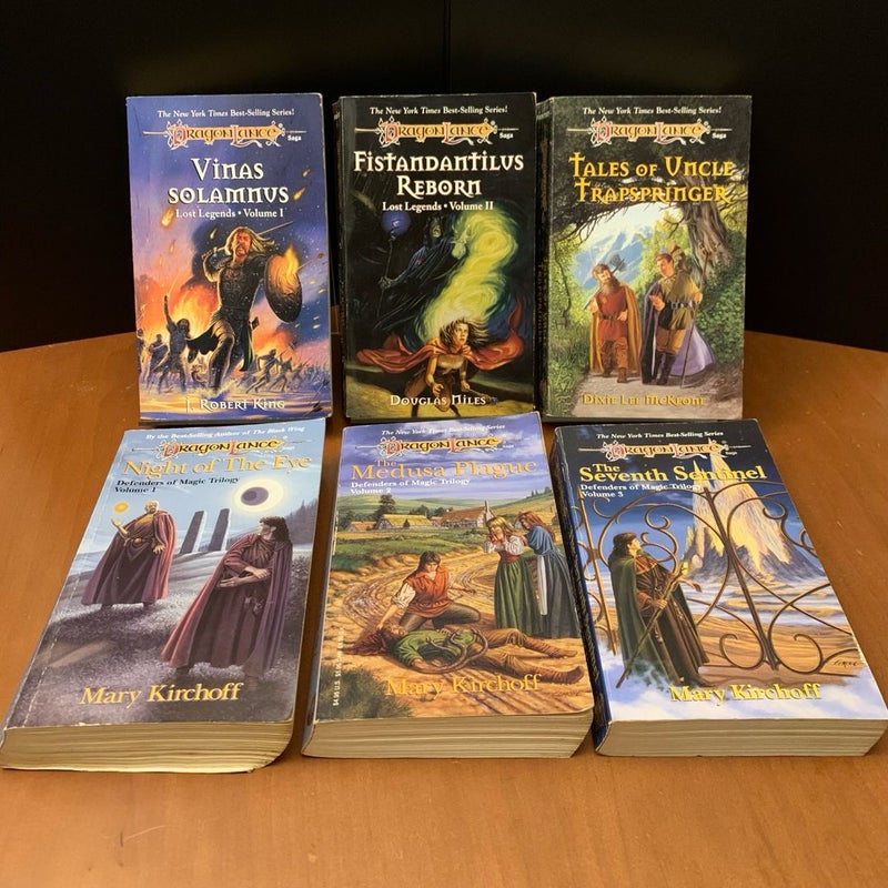 DragonLance: Complete Lost Legends & Defenders of Magic Trilogy Set: Vinas Solamnus, Fistandantilus Reborn, Tales of Uncle Trapspringer, Night of the Eye, The Medusa Plague, The Seventh Sentinel