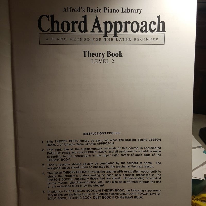 Alfred's Basic Piano Chord Approach Theory, Bk 2