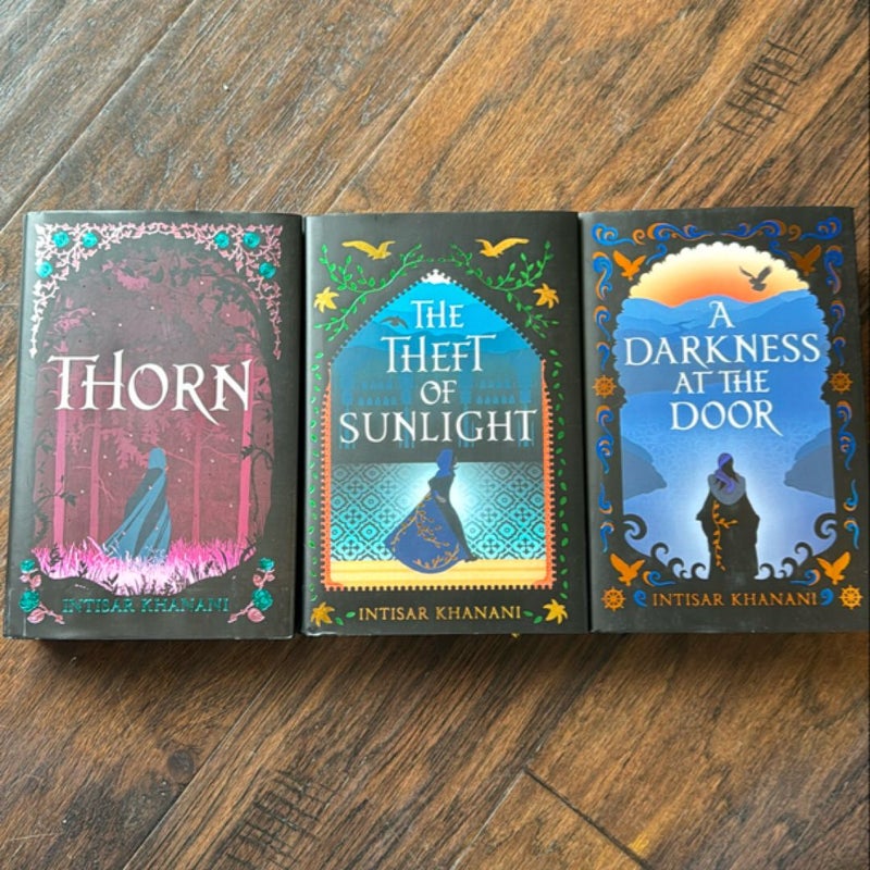 Dauntless Path trilogy - Fairyloot signed exclusive editions of Thorn, The Theft of Sunlight, and A Darkness at the Door