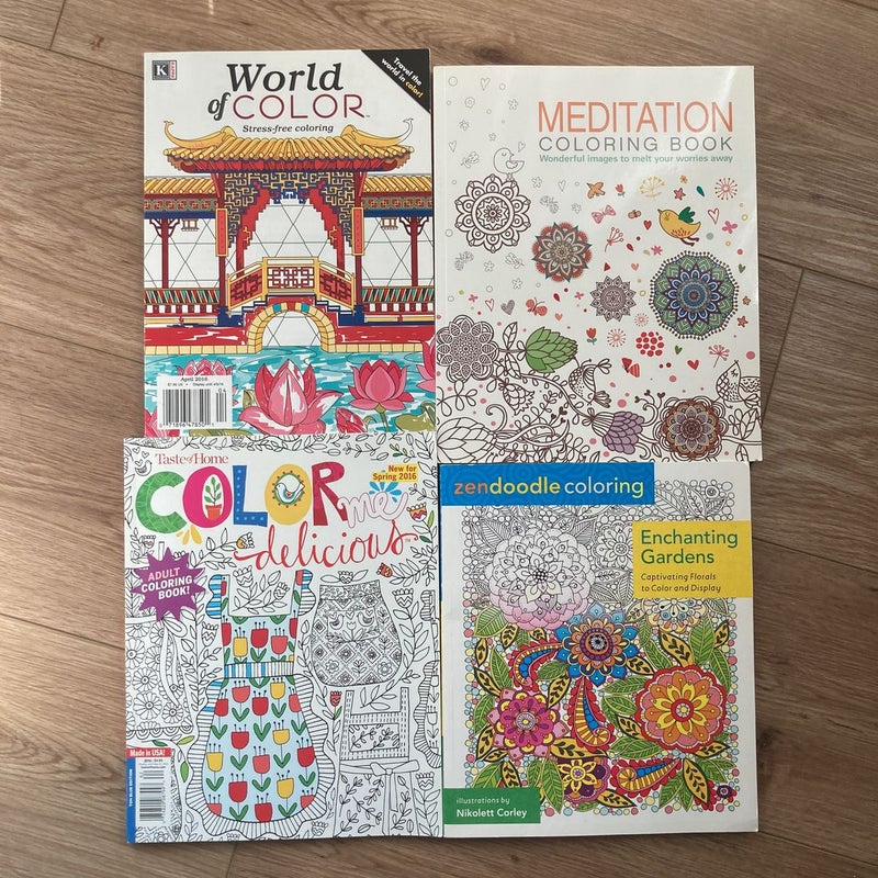Bundle of (4) Adult Coloring Books