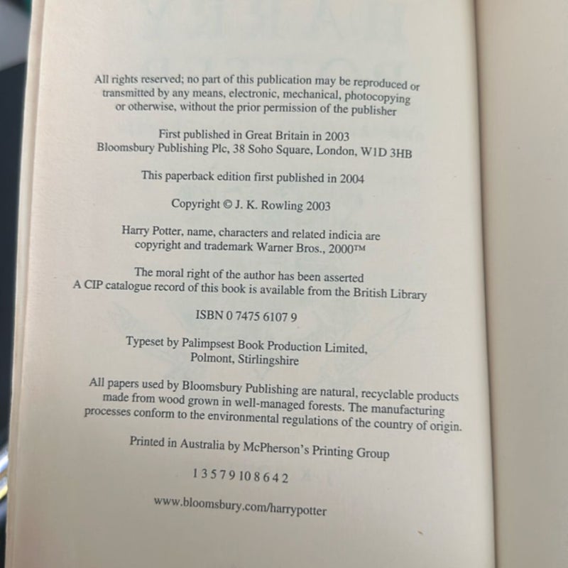 Harry Potter and the Order of the Phoenix