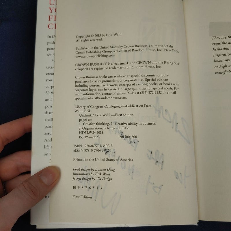 Unthink (Signed First ed)