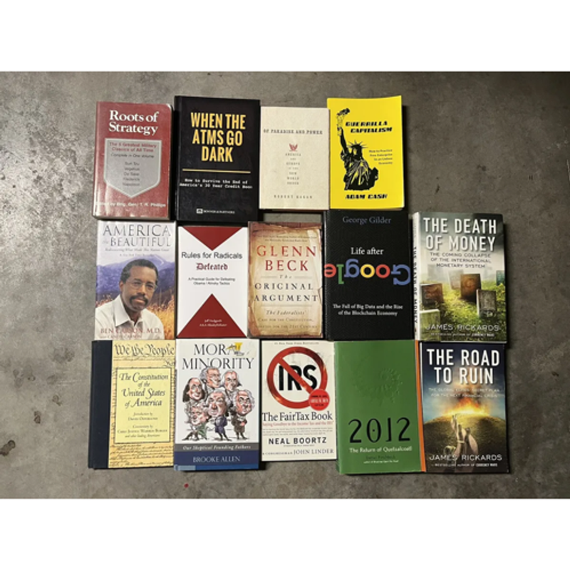 Lot of 14 books on politics,libertarianism, conservatism, etc… 