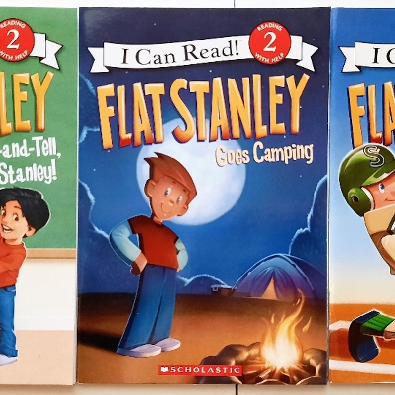 Flat Stanley set: Flat Stanley at Bat, Goes Camping, Show and Tell