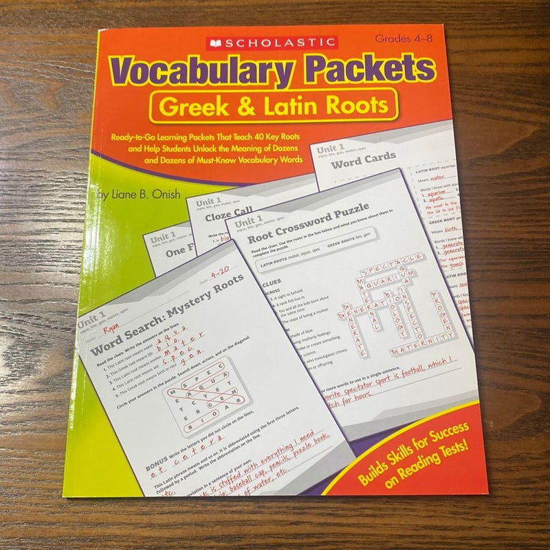 Vocabulary Packets: Greek and Latin Roots