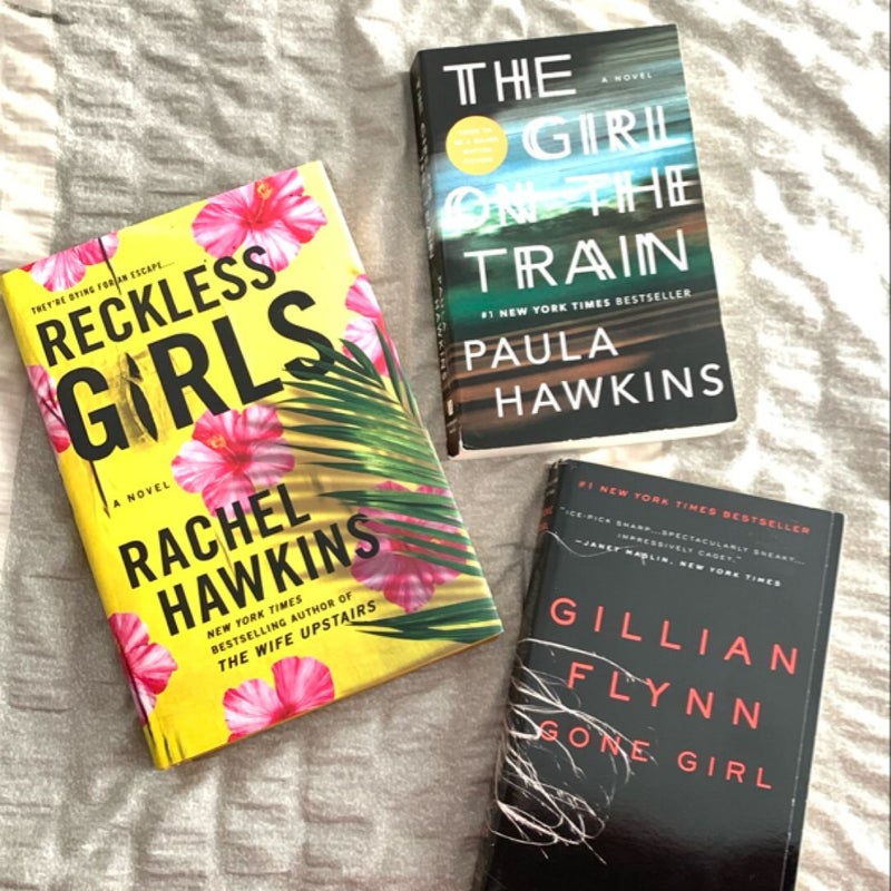 Thriller/Suspense book bundle: Reckless Girls, Gone Girl, The Girl on the Train 